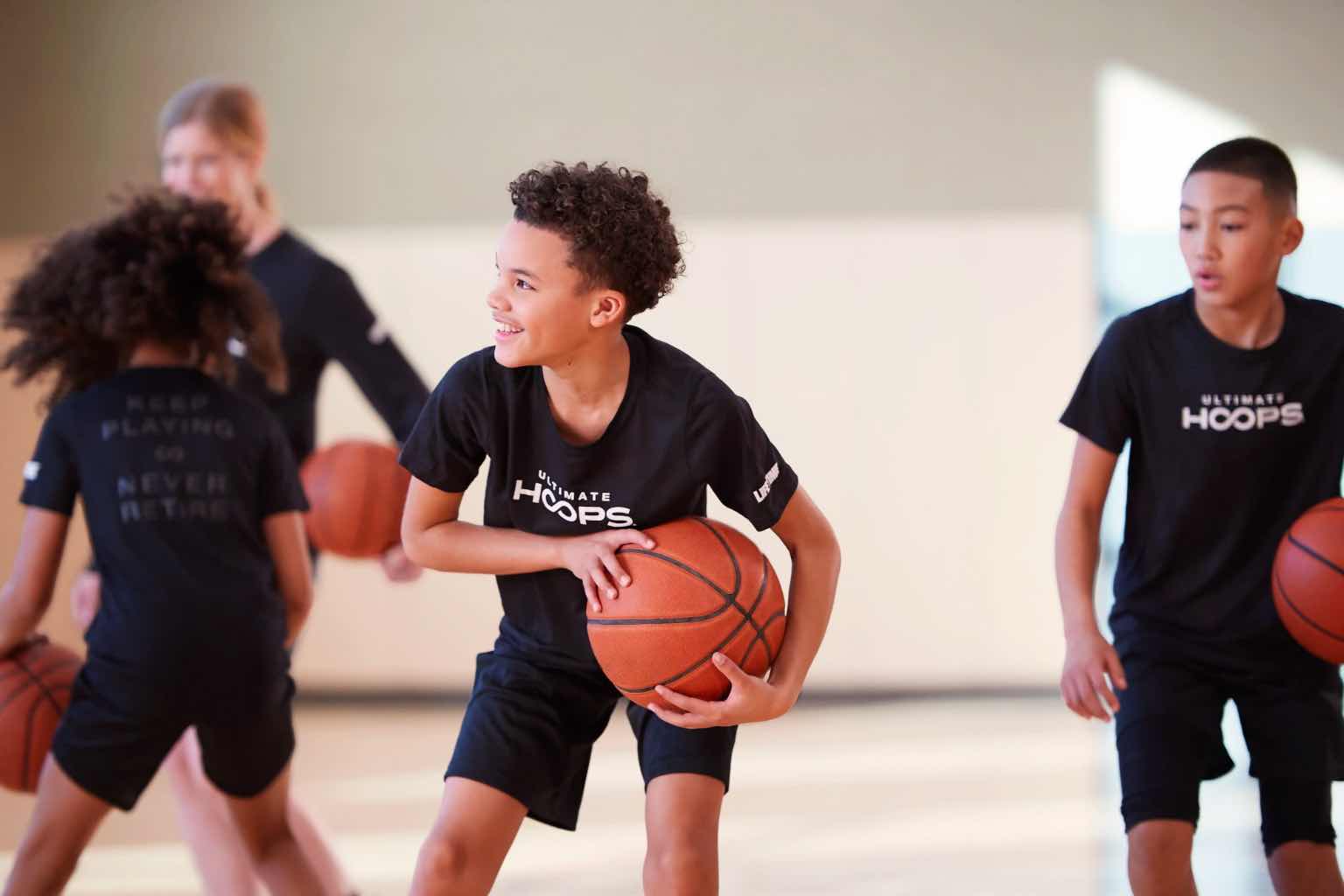 a boy playing basketball