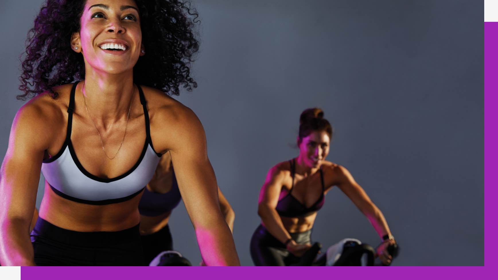 Woman in a cycle class