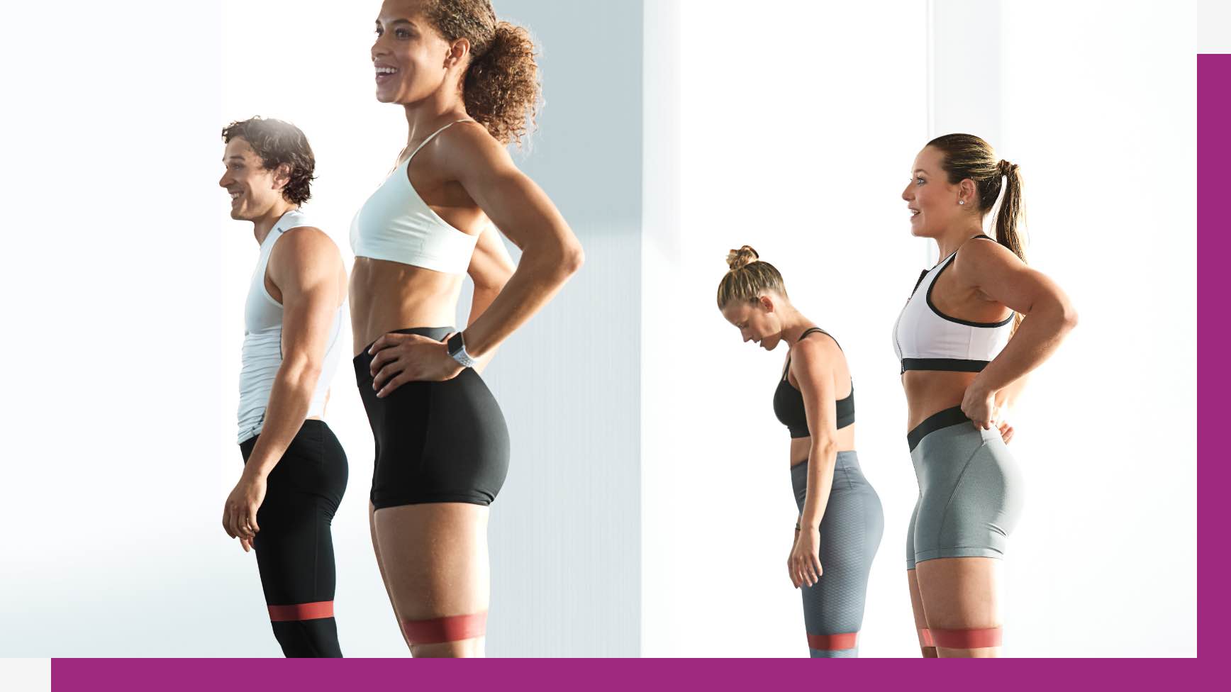 Group of people getting ready for work-out class to start